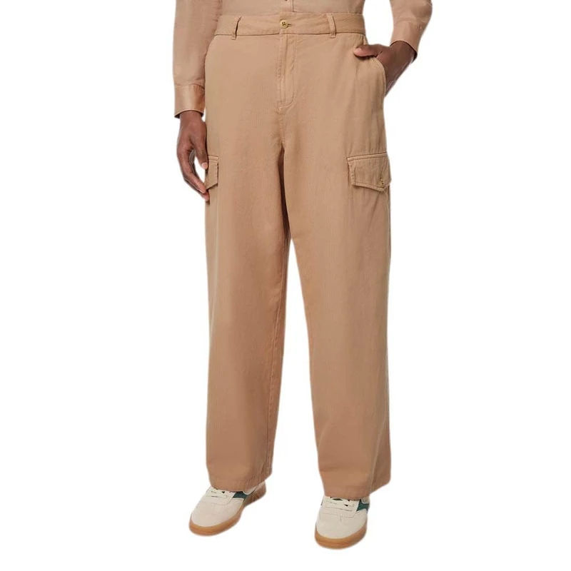 Scotch & Soda Men's Daze-Garment-Dyed Herringbone Cargo Pant Trousers, Soft Camel, 31 W/32 L