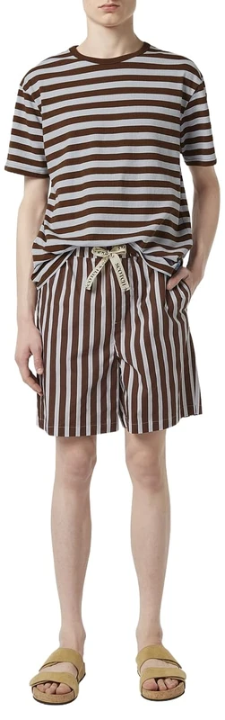 Scotch & Soda Men's Fave-Relaxed fit poplin Bermuda Short, Cold Brew Stripe, M