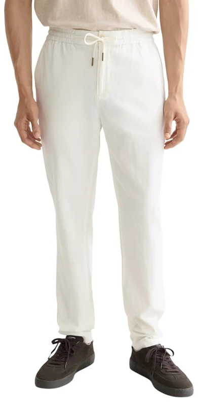 Scotch & Soda Core Warren Cotton/Linen Twill Jogger, Off White 100, 33 W/30 L