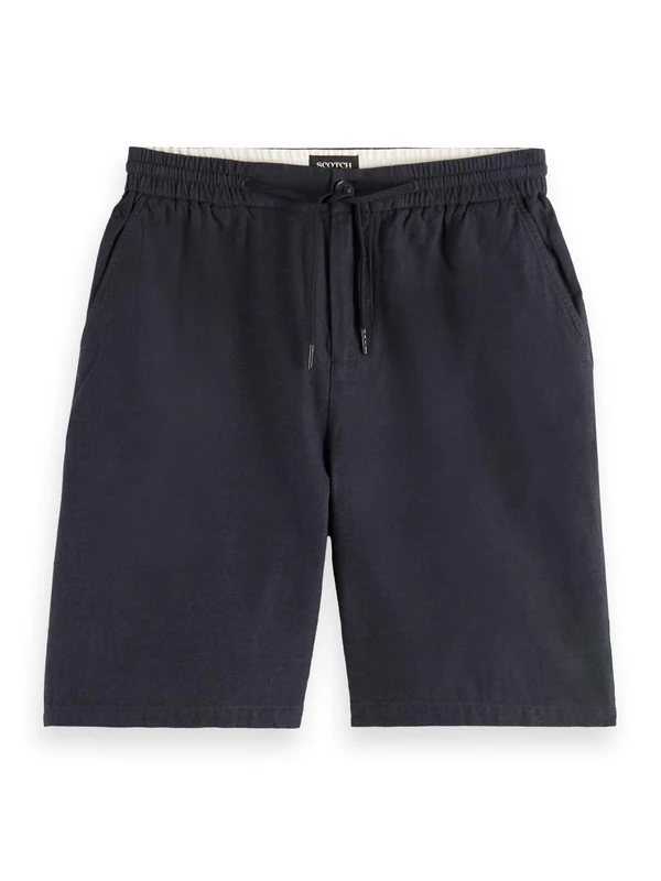 Scotch & Soda Men's CORE-Fave-Cotton-Linen Twill Bermuda Short, Black, 28W - Image 1