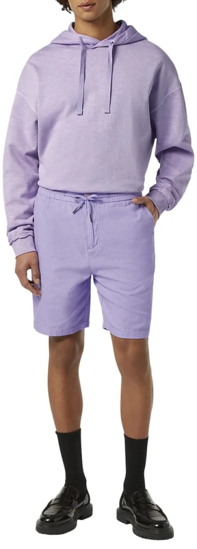 Scotch & Soda Men's Seasonal core-Fave Cotton/Linen Twill Bermuda Shorts, Bright Lavender, 33W