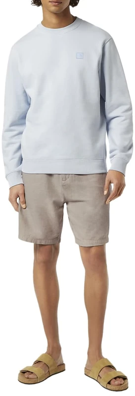 Scotch & Soda Men's Seasonal core-Fave Cotton/Linen Twill Bermuda Shorts, Highway Grey, 34W