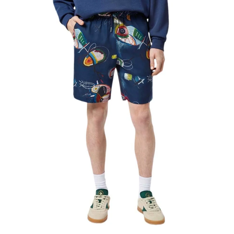 Scotch & Soda Men's Fave-Relaxed fit Printed Tencel Bermuda Short, Abstract Island Night AOP, 34W