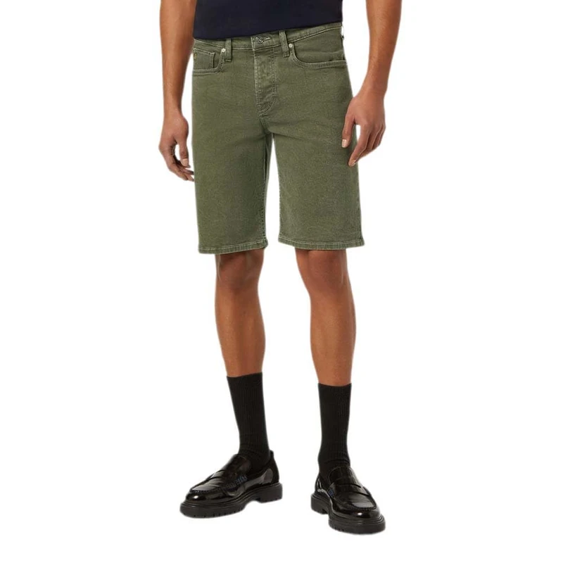 Scotch & Soda Men's Ralston Slim Fit Garment Dye Colours Denim Shorts, Military, 36W