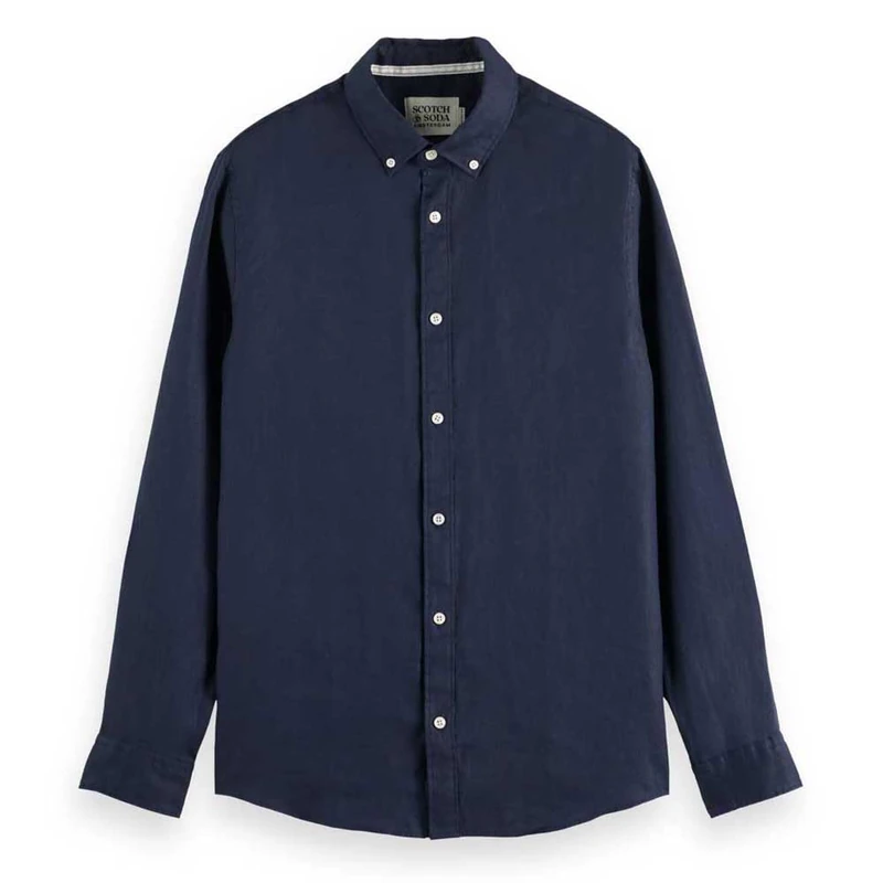Scotch & Soda Core Linen Shirt LS Button-Down, Night 401, S