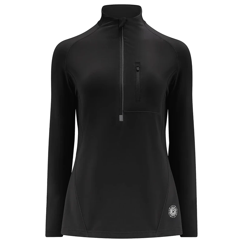 Time To Run Long Sleeve Running/Gym/Sports Top For Women Thermal Breathable Quick Dry Shirt Ideal For Winter With Chest Pocket & Thumbloops 16 Jet
