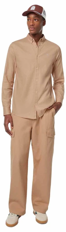 Scotch & Soda Men's Seasonal core-Regular fit Solid Oxford Shirt, Soft Camel, XXL - Image 1