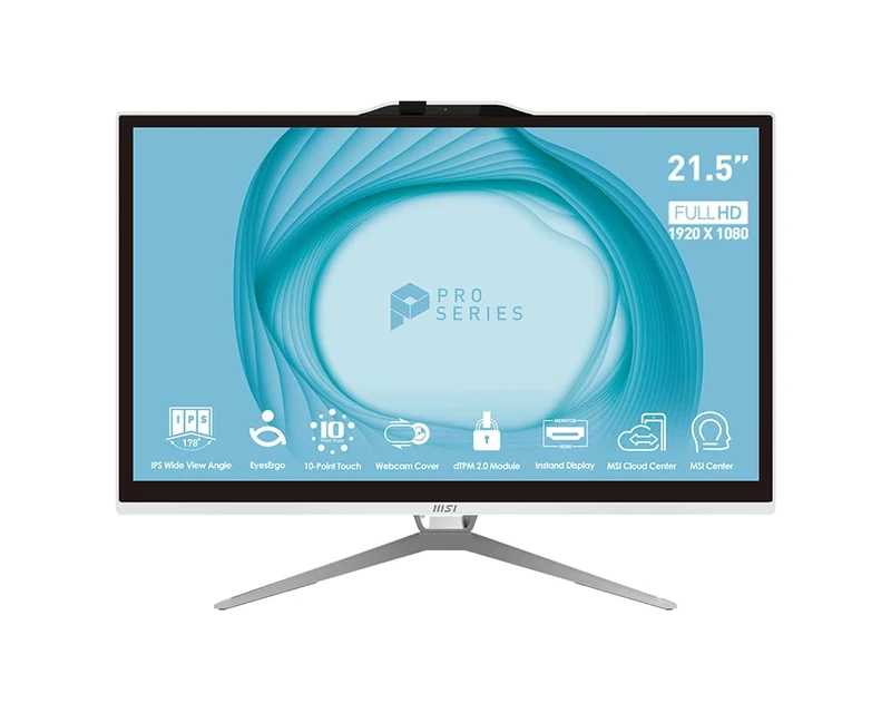 MSI PRO AP222T 13M-221DE All-in-One 54.6 cm (21.5") FHD Display, Intel Pentium G7400, 4GB RAM, 128GB SSD, Intel UHD