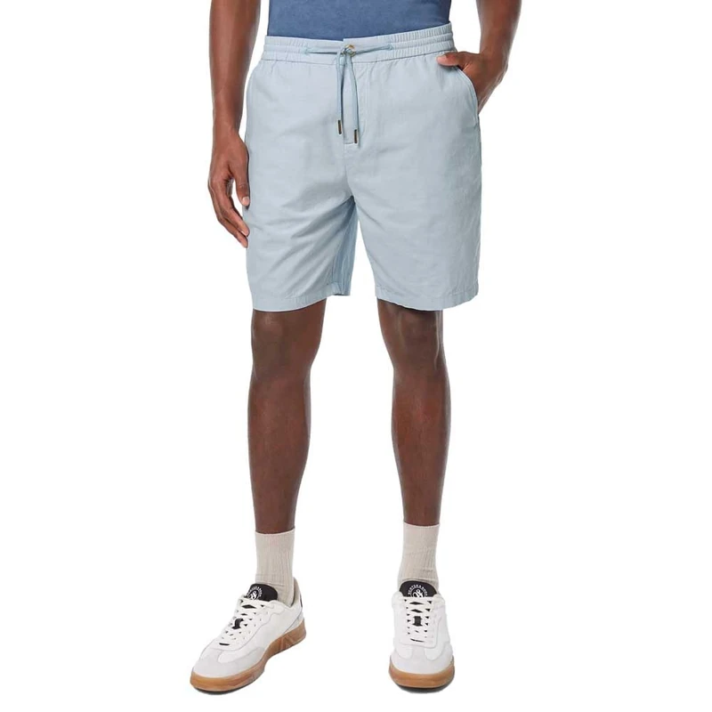 Scotch & Soda Men's Seasonal core-Fave Cotton/Linen Twill Bermuda Shorts, Light Shirting Blue, 28W