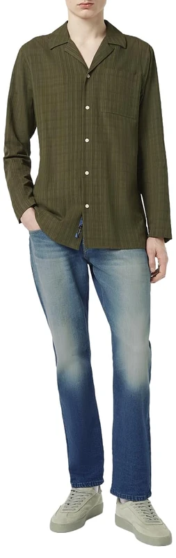 Scotch & Soda Men's Regular Fit Shirt (Pack of 1), Classic Green, M