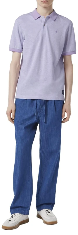 Scotch & Soda Men's Logo Polo Shirt, Bright Lavender Melange, M