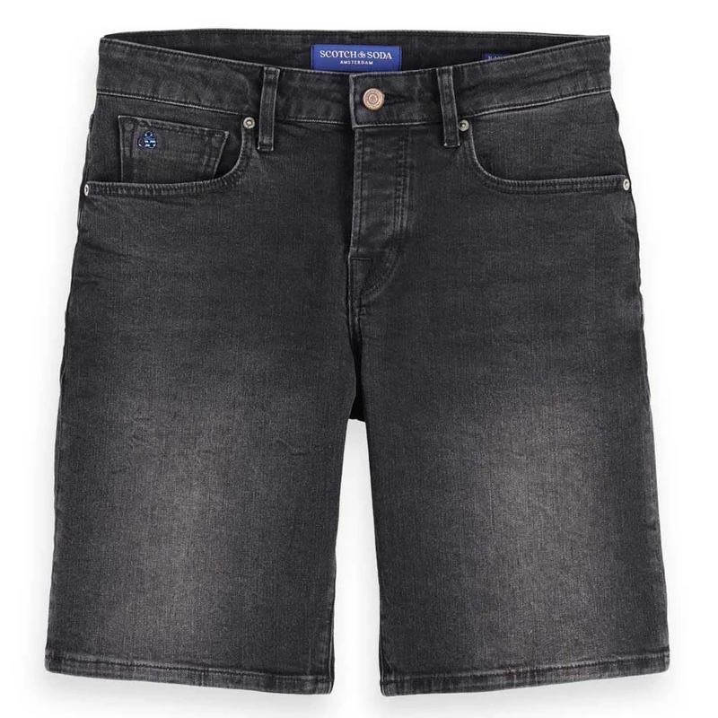Scotch & Soda Men's Ralston Slim Fit Black Night Denim Shorts, Black Night, 36W