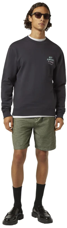Scotch & Soda Men's Regular Fit Front and Back Artwork Sweatshirt, Washed Black, XL