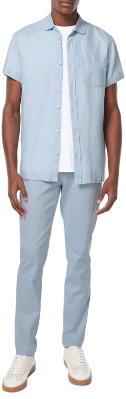 Scotch & Soda Men's Linen Ss, Shirting Blue, XL