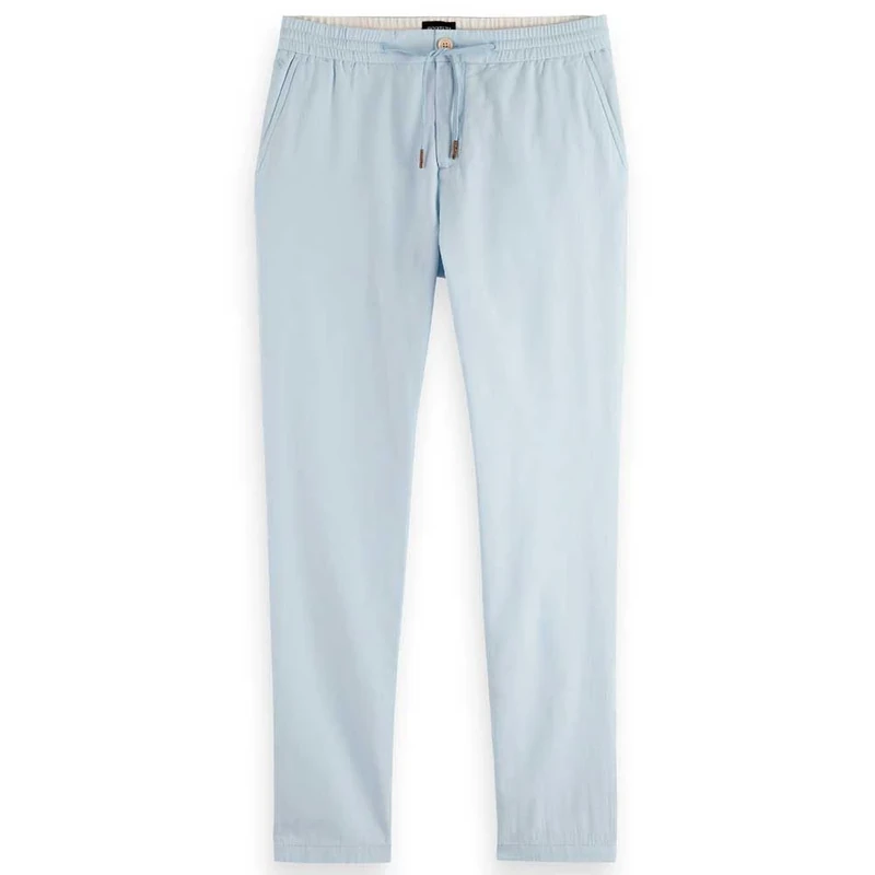 Scotch & Soda Seasonal Core Warren Cotton Linen Twill Jogger, Light Shirting Blue 420, 30 W/30 L