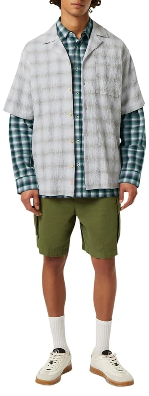 Scotch & Soda Men's Relaxed-Fit Ss Shirt, Swan Crinkle Check, S