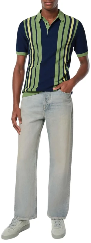 Scotch & Soda Men's Knitted Polo Shirt, Blue (Atlantic Blue), L