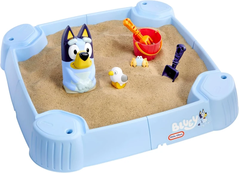 little tikes Bluey Beach Day Sandbox - Comes with 6 Accessories, Bluey Active Play, for Boys and Girls Ages 1-6 Years