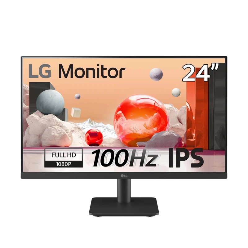 LG Monitor 24MS500 - FHD 1080p IPS 24 inch, 100Hz, 5ms, Office Display, Reader Mode & Flicker Safe, Smart Energy Saving, HDMI, Black