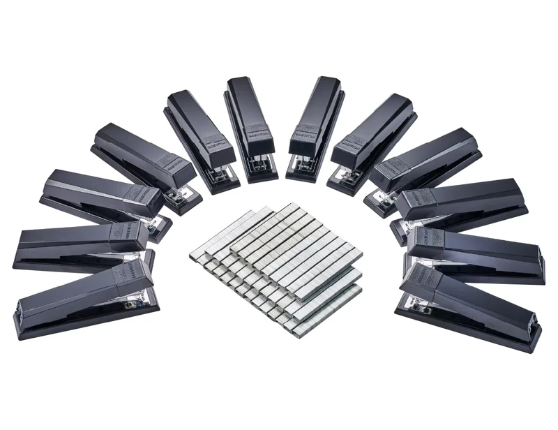 Bostitch Office Stapler, No-Jam Premium for Desktop, Includes 1,250 Staples, Full-Strip, 25 Sheet Capacity, Black, Pack of 12