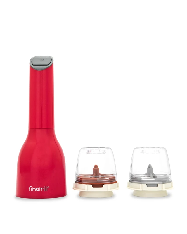 FinaMill’s Award-Winning Battery Operated Salt and Pepper Grinder Set – Adjustable Coarseness, Ceramic Grinding Elements, LED Light, 2 Quick-Change Pods – Perfect for Home Cooking and Gifting