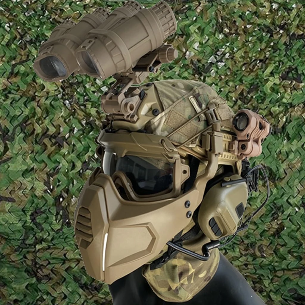 TS TAC-SKY Tactical Fast Helmet Single Binocular Four Barrel Night Vision Model Military Fans Field Full Set Of Equipment For Tactical Paintball Airsoft Games(#3)