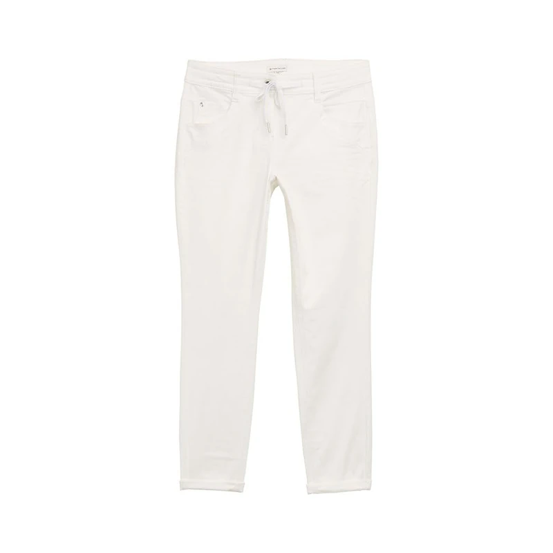 TOM TAILOR Women's 1040963 Tapered Pants, 10332-White, 36W x 28L
