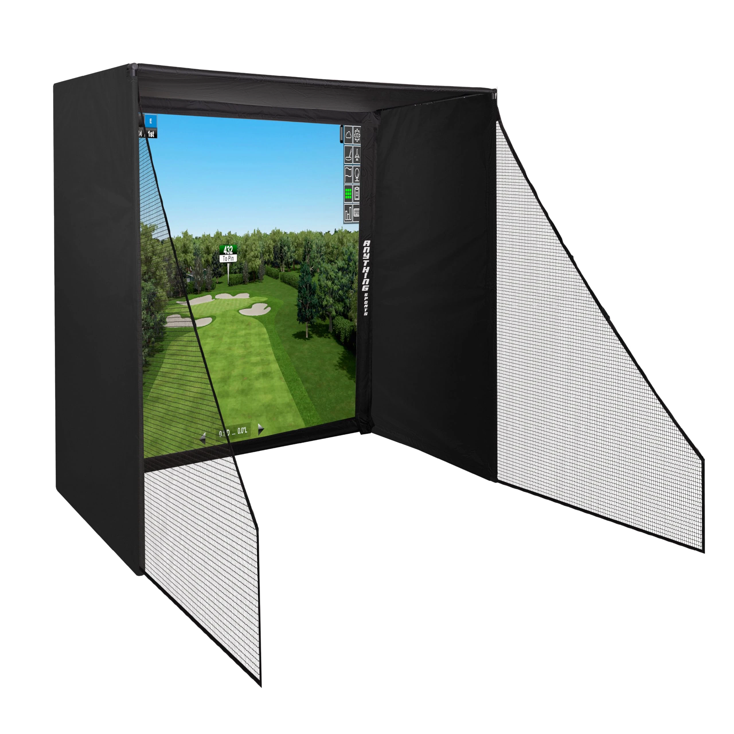 Golf Simulator Cage with Impact Netting and All Poles (8'4 x 8'4 x 5)