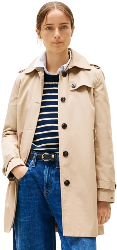 Tommy Hilfiger Women's Heritage Single Breasted Trench Coat, Beige (Nos Beige), M