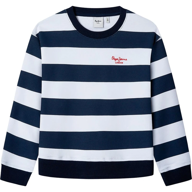 Pepe Jeans Girl's VANIA Sweatshirt, Blue(NAVY), 8