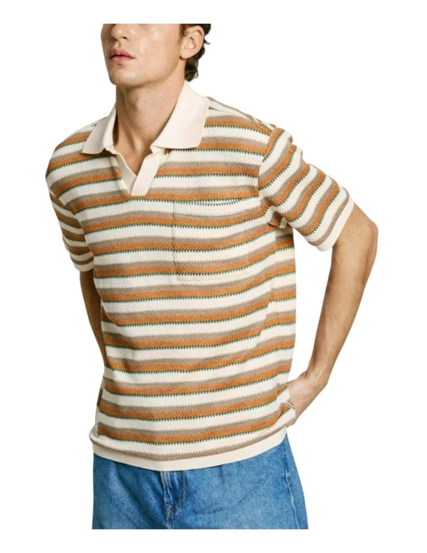 Pepe Jeans Men's LAMAR Knitwear, White(OFF WHITE), L