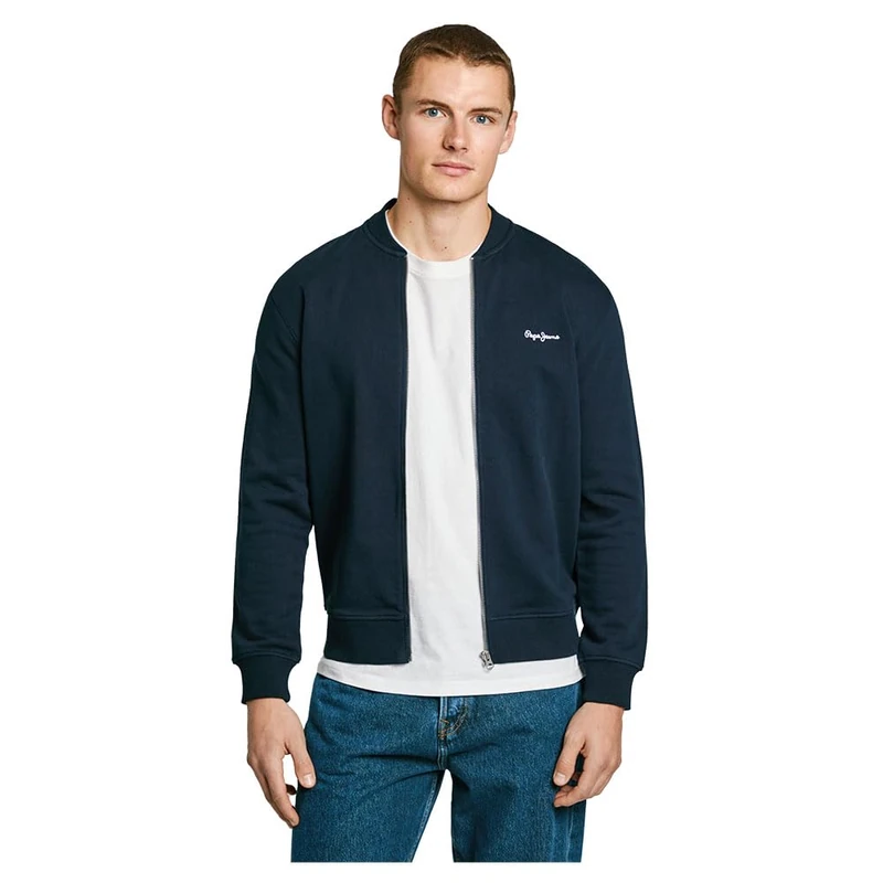 Pepe Jeans Men's DUKE BOMBER Sweatshirt, Blue(DULWICH BLUE), S