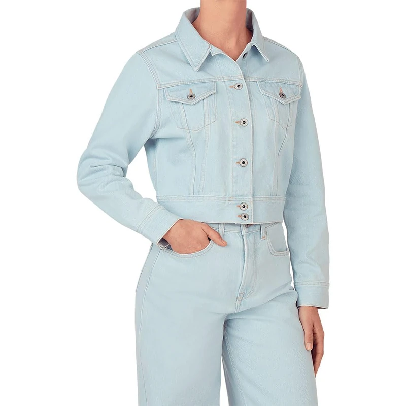 Pepe Jeans Women's Cropped Jacket, Blue (Denim-PG2), XL