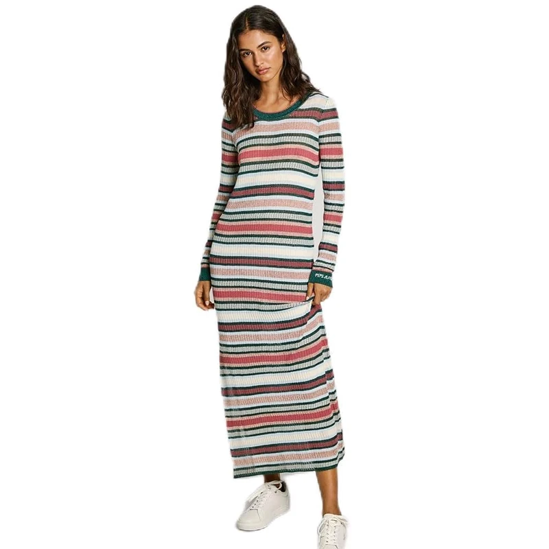 Pepe Jeans Women's NORTH Dress, Green(DARK OLIVE GREEN), XS