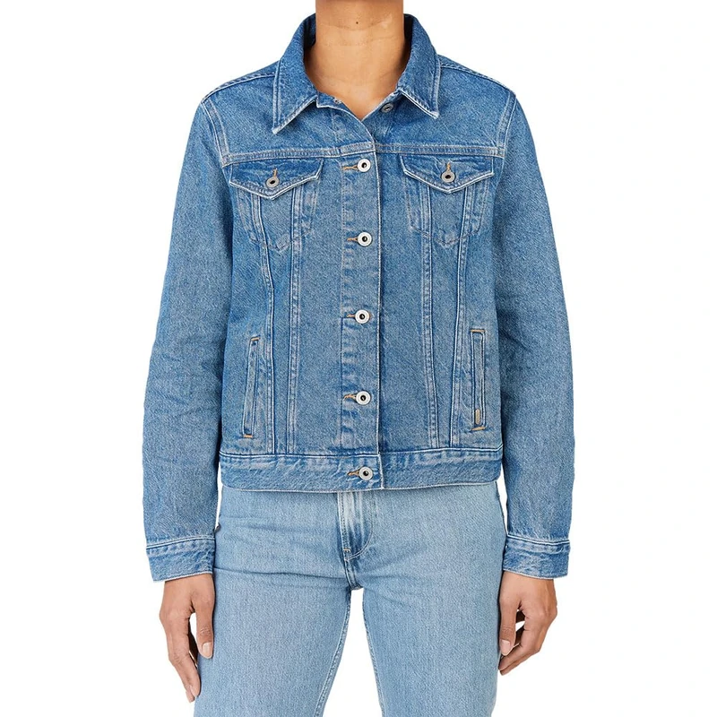Pepe Jeans Women's Regular Jacket, Blue (Denim-IB7), L