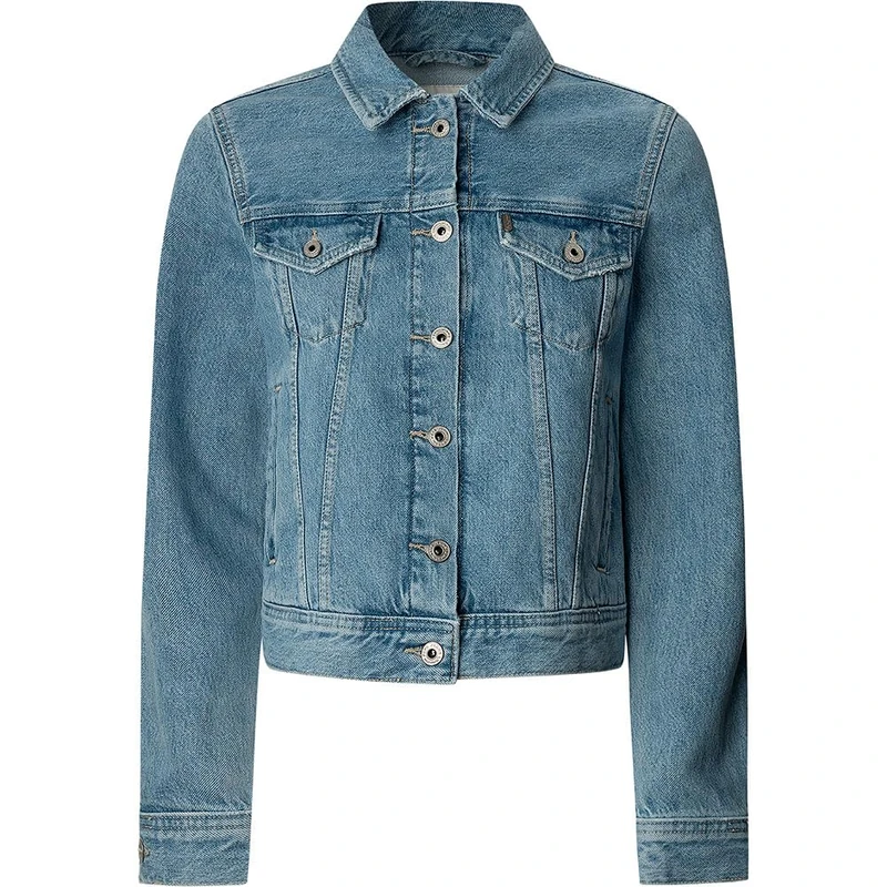 Pepe Jeans Women's SLIM JACKET, Blue (Denim-MS4), M