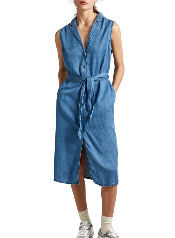 Pepe Jeans Women's Maggie Dress, Blue(Denim), XXS