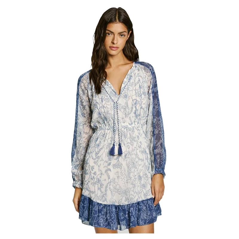 Pepe Jeans Women's DENISE Dress, Blue(STEEL BLUE), XS