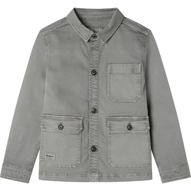 Pepe Jeans Boy's MELBERT Jacket, Grey(LIGHT GREYSTONE GREY), 16 - Image 1