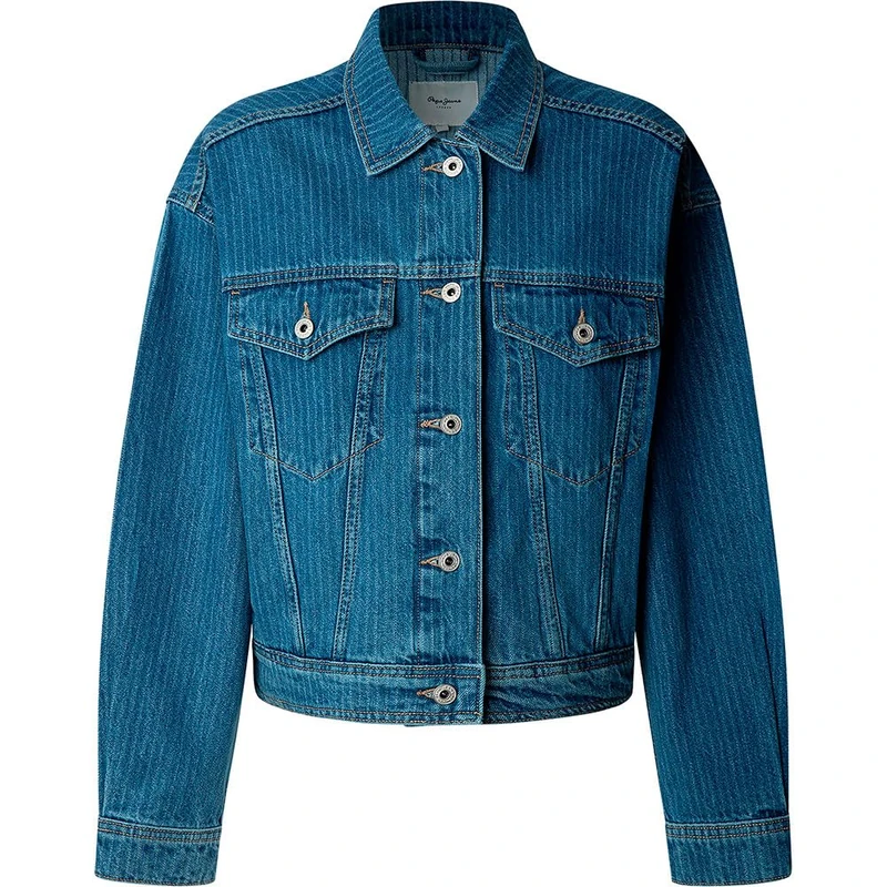 Pepe Jeans Women's Relaxed Jacket, Blue (Denim-ID1), XS