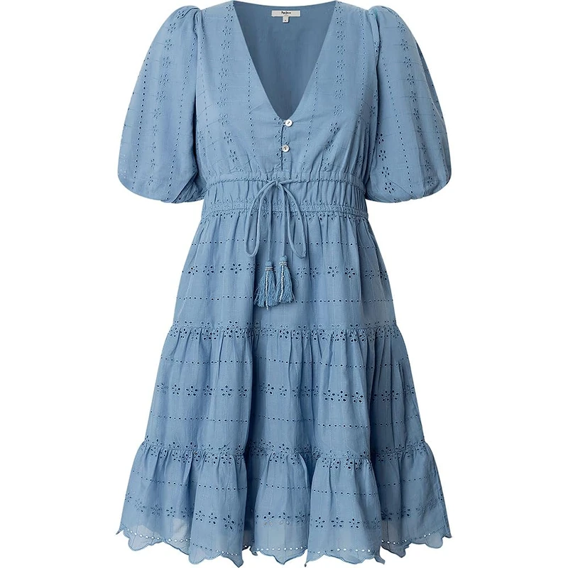 Pepe Jeans Women's Day Dress, Blue(Steel Blue), XS