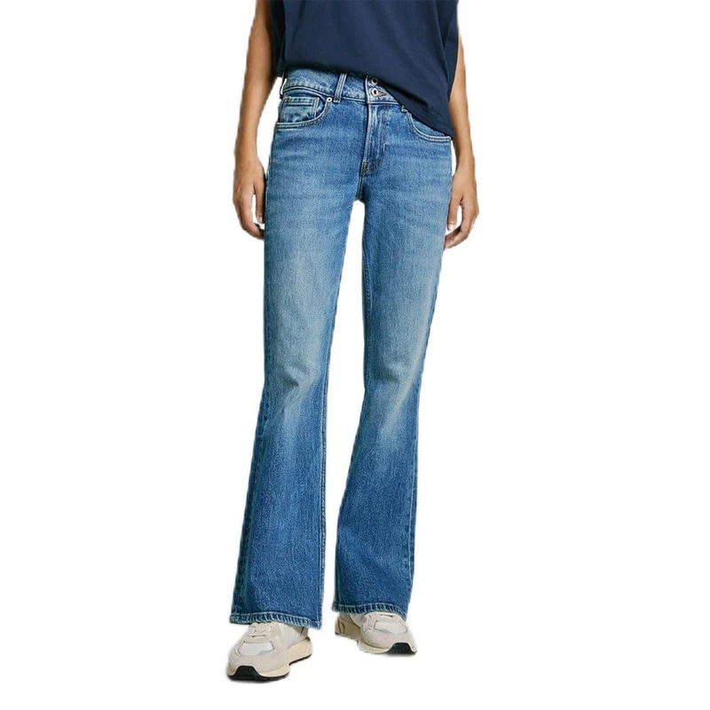 Pepe Jeans Women's Flare Jeans MW, Blue (Denim-IB5), 27W x 34L