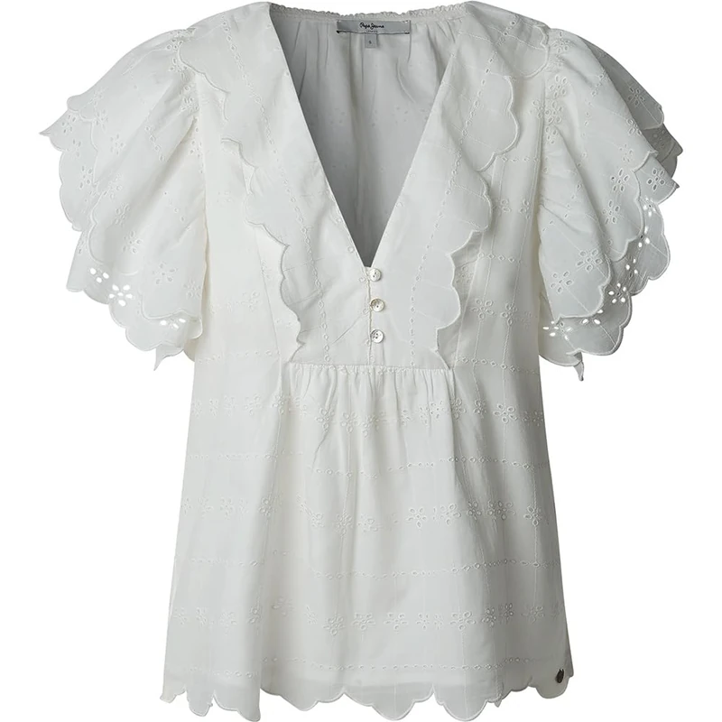 Pepe Jeans Women's Dame Shirt, White(Mousse White), M