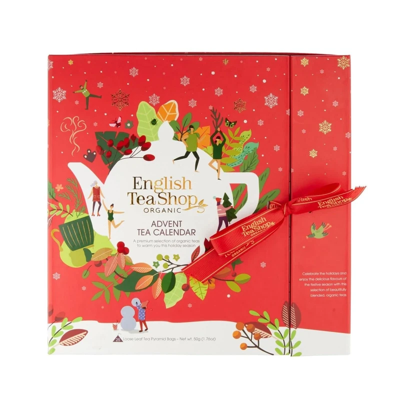English Tea Shop Organic Tea Book Red Advent Calendar - 24 Tea Bag Sachets | 24 Flavours