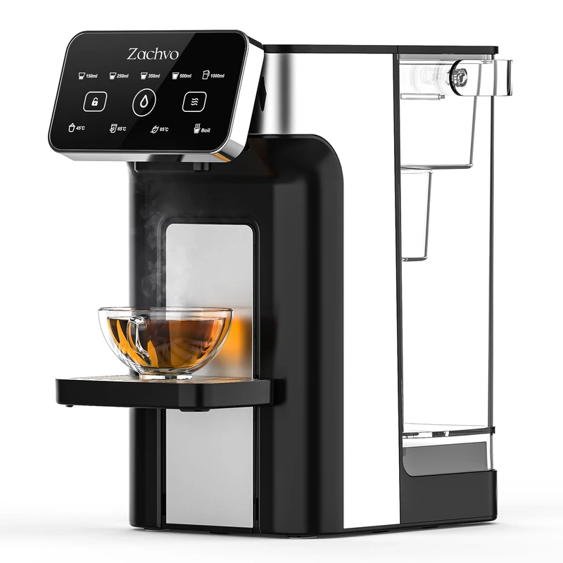 ZACHVO Instant Hot Water Dispenser KEI906 – 2600W One Cup Hot Water Dispenser, Energy-Efficient, Adjustable Temperature & Volume, Child Lock, 3L Tank, BRITA Filter Compatible (Filter Included)
