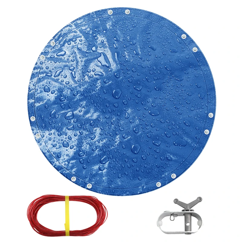 TARPAL 22ft Round tarp Waterproof 8mil Poly Circle Tarps with Accessories