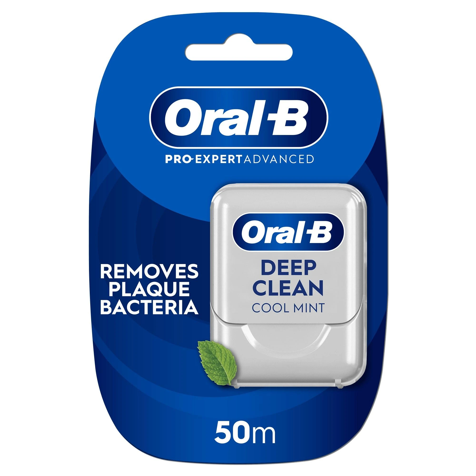 Oral-B Pro-Expert Advanced Waxed Dental Floss - Deep Clean - Removes Plaque - Cool Mint Flavour Dental Tape - 50m