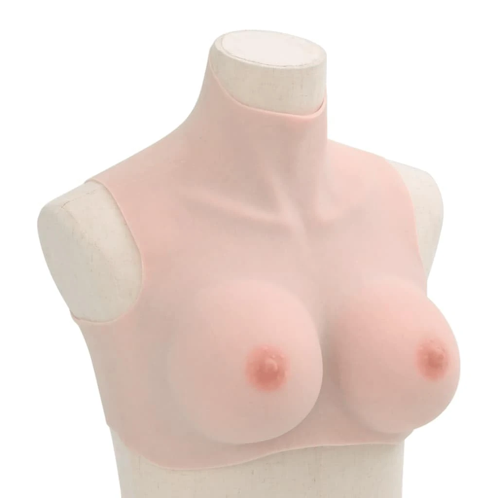 vidaXL Silicone Breastplate - Realistic Fake Breast Form for Crossdressers, Transgenders, Cosplayers - Caucasian E Cup - Skin-Friendly and Elastic - Weight 3kg