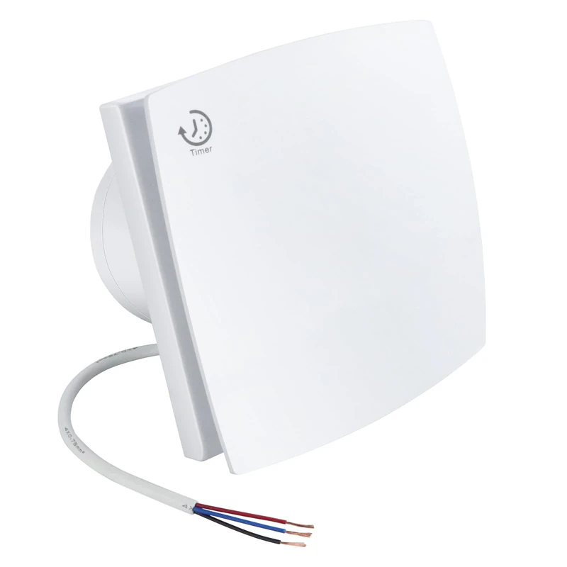 Anesty 4" 100mm Bathroom Extractor Fan - 95m3/h, 30dB, 5-Min Timer