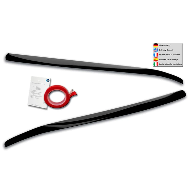 RDX Racedesign Head light spoilers compatible with Ford Focus IV Hatchback/Wagon/Sedan 2018-2022 (ABS Gloss Black)